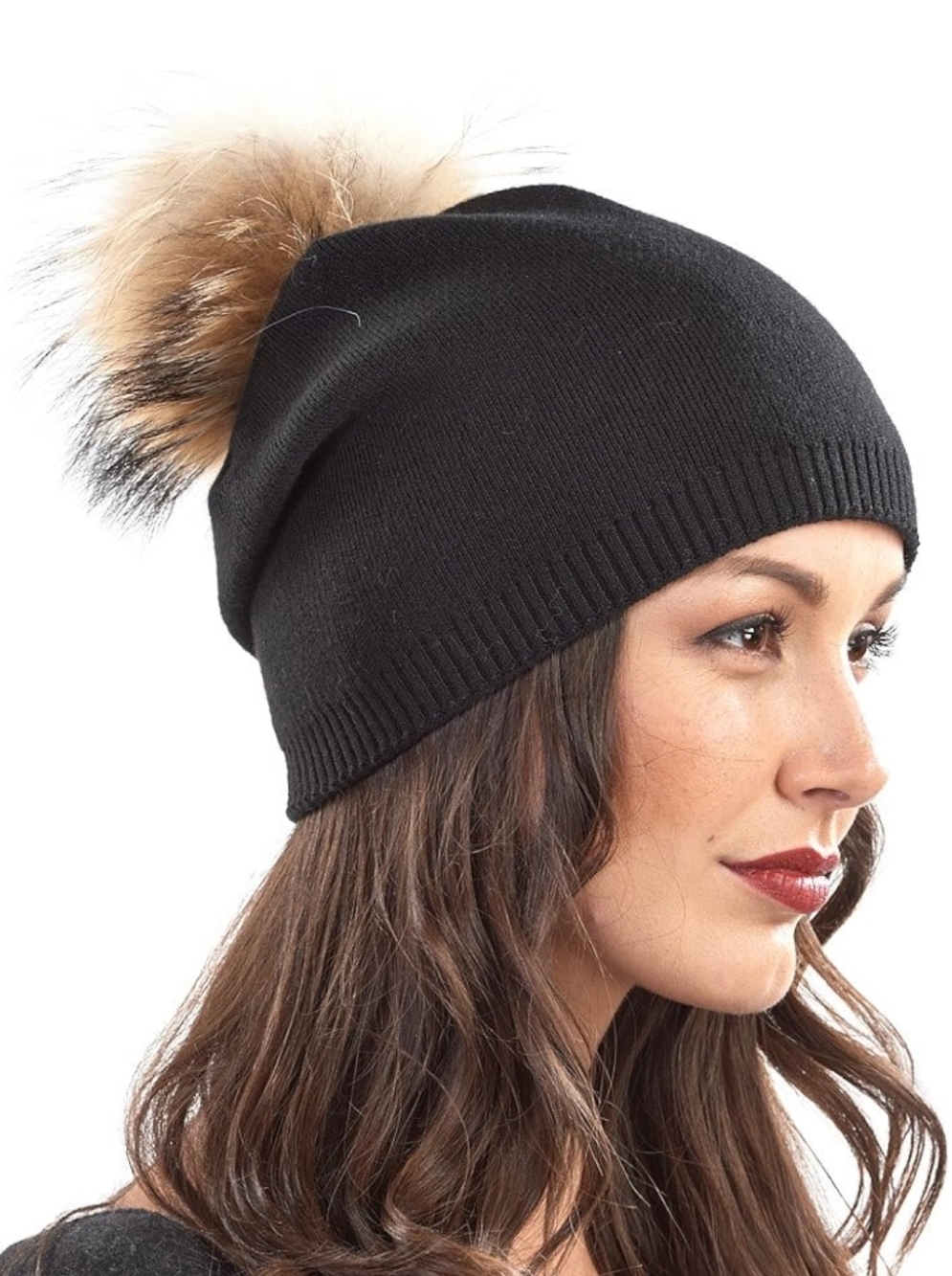 Raccoon Pompom Beanie & Fingerless Gloves